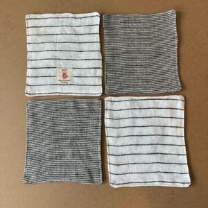 Handmade Linen Black and White Striped and Checkered Coasters